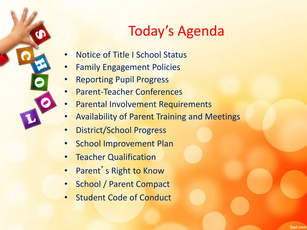 today s agenda