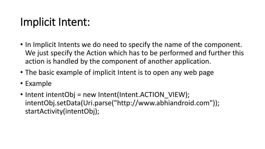 implicit intent implicit intent