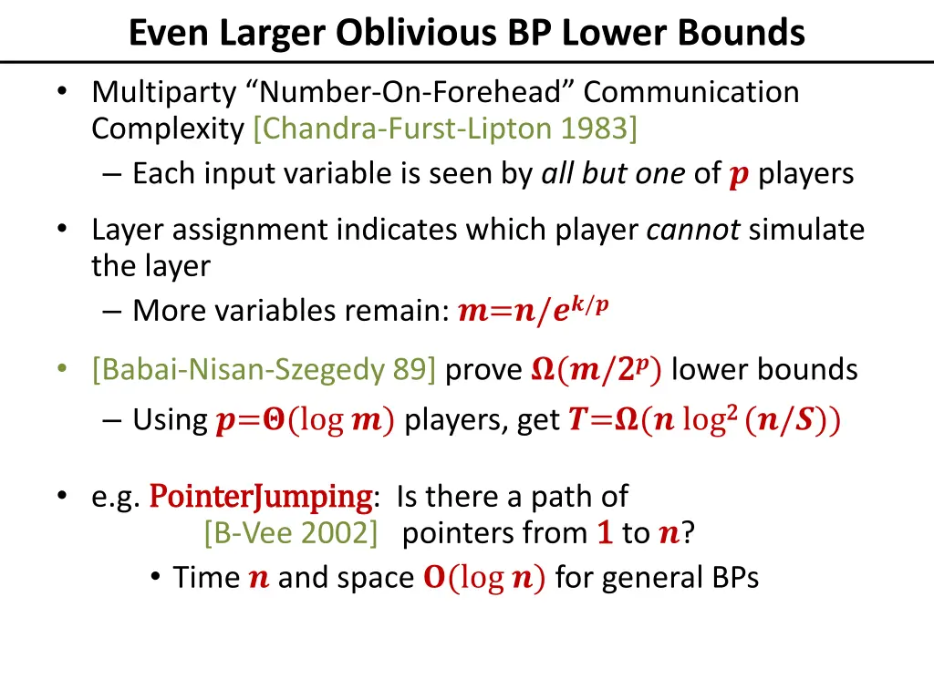 even larger oblivious bp lower bounds multiparty