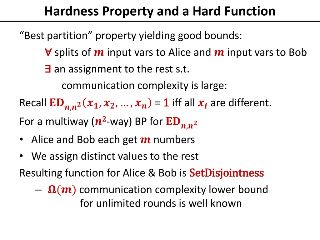 hardness property and a hard function