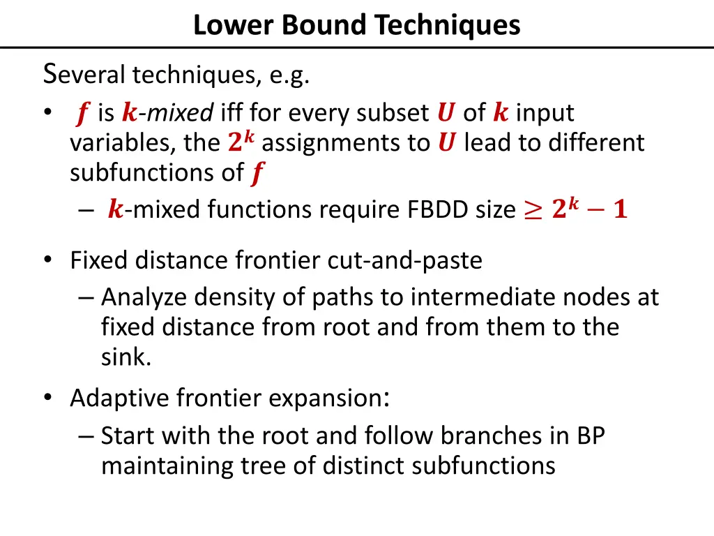lower bound techniques