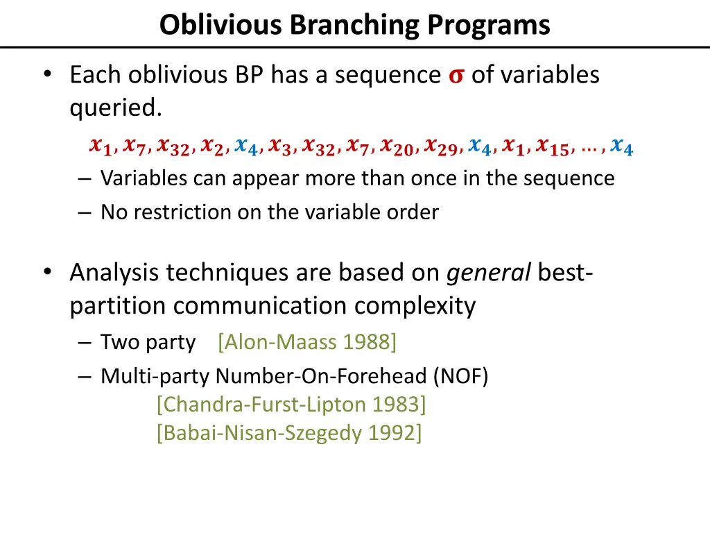 oblivious branching programs