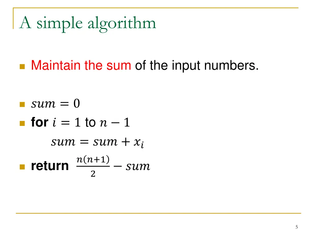 a simple algorithm