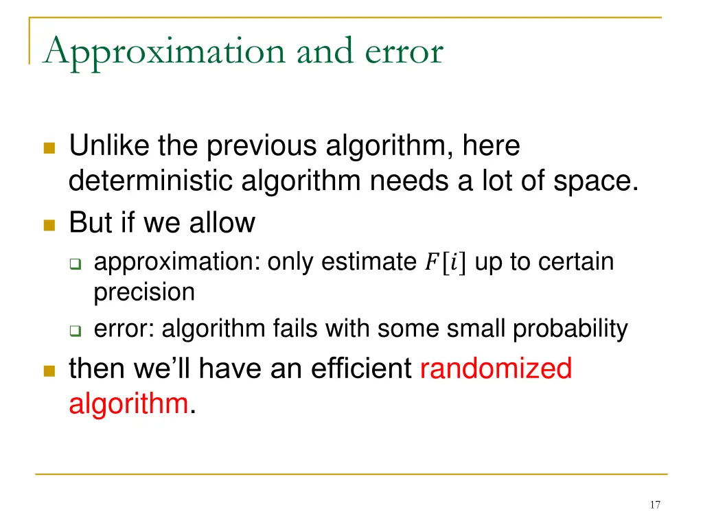 approximation and error
