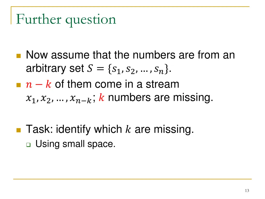 further question