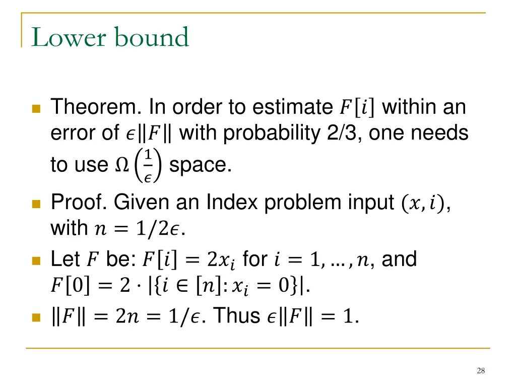 lower bound