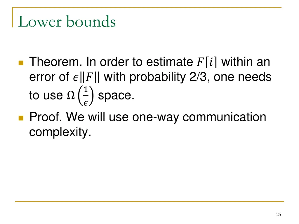 lower bounds