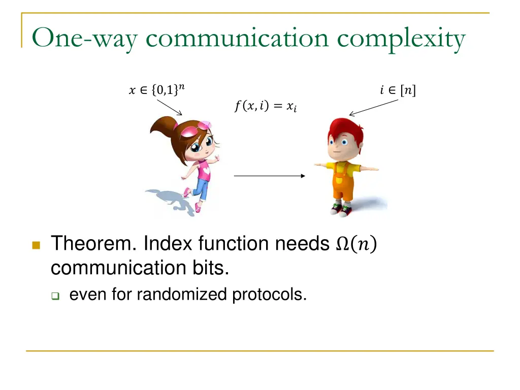 one way communication complexity