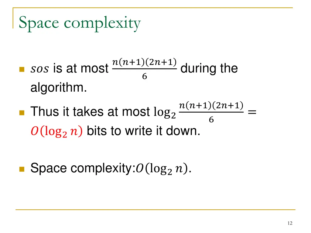 space complexity 1