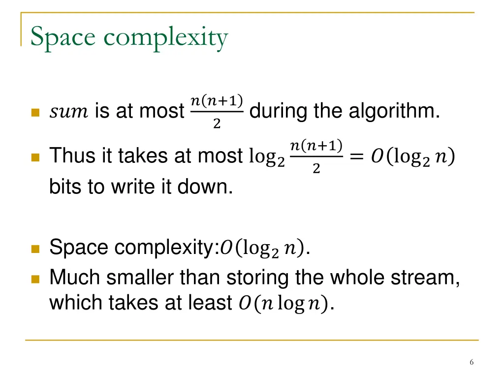 space complexity