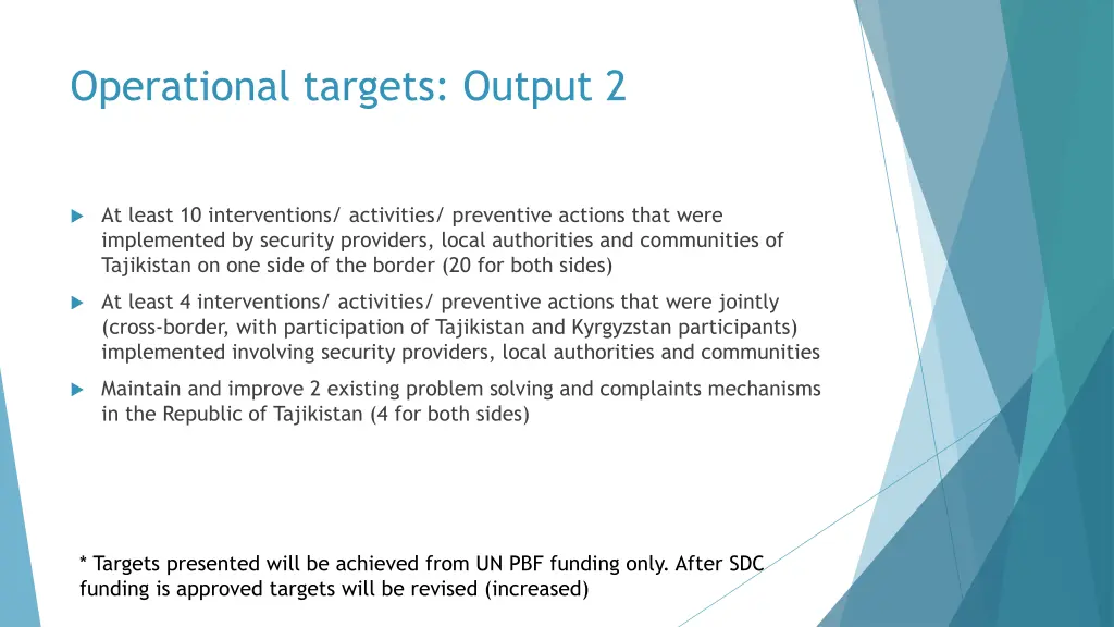 operational targets output 2