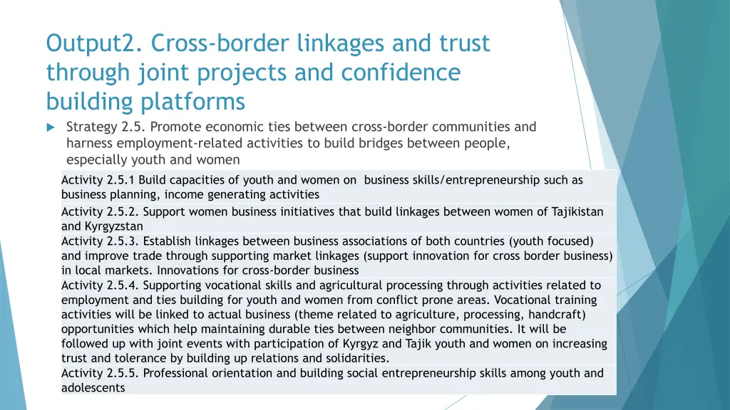 output2 cross border linkages and trust through 4