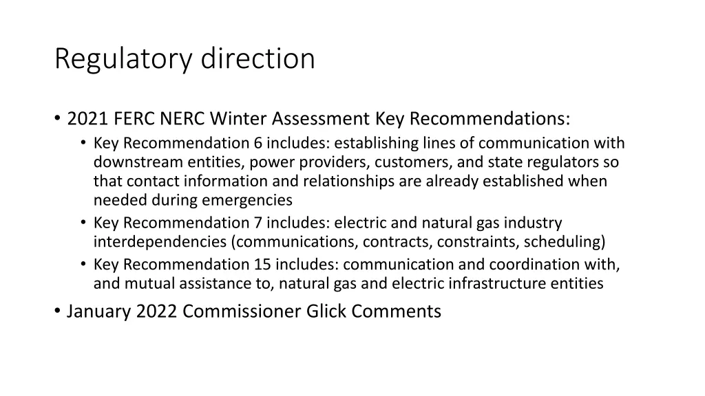 regulatory direction