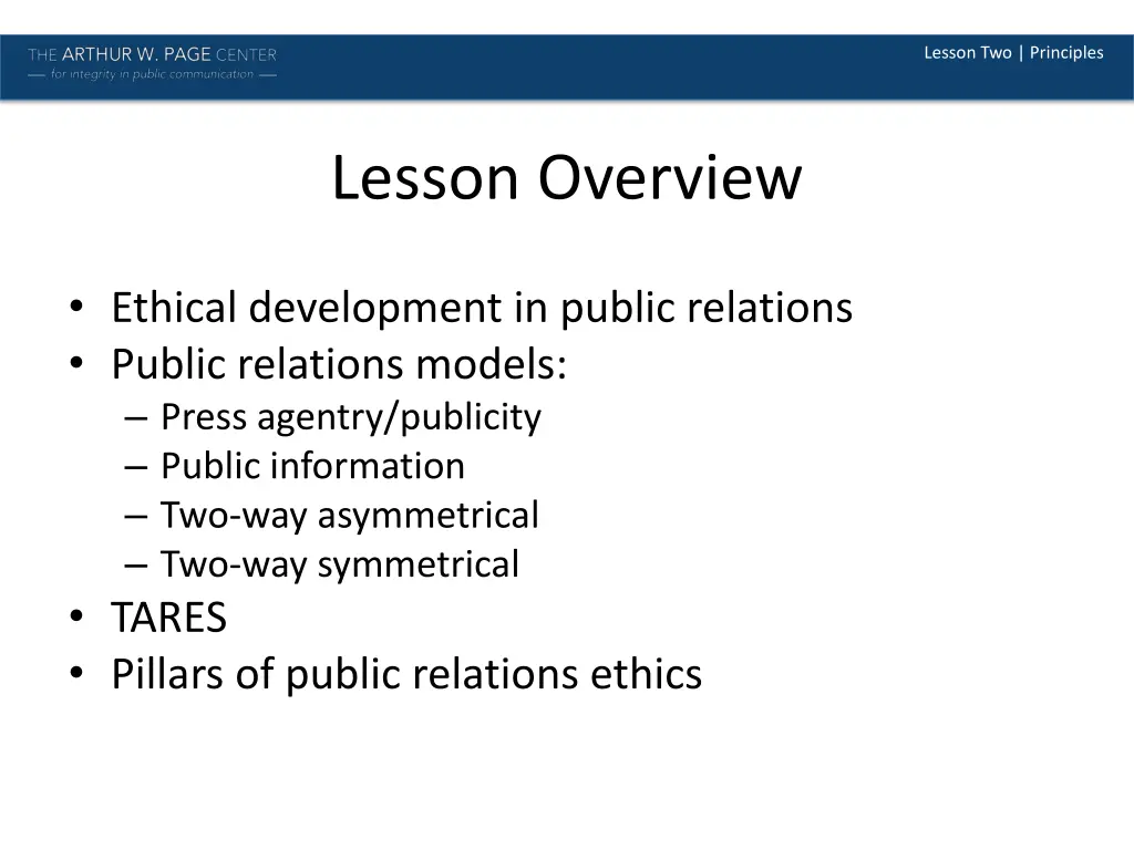 lesson two principles