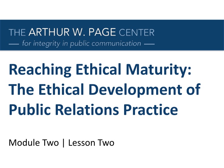 reaching ethical maturity the ethical development