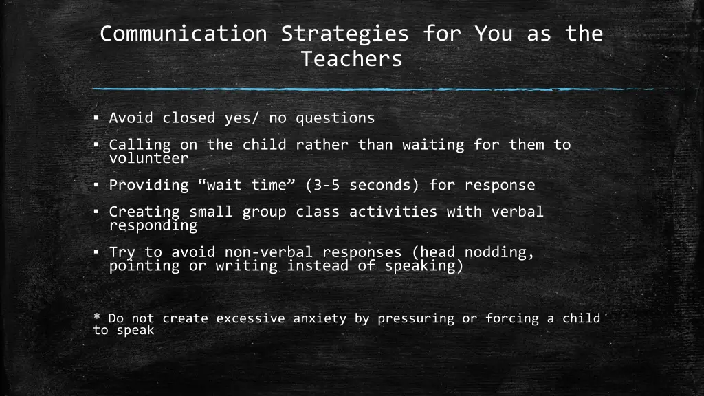 communication strategies for you as the teachers