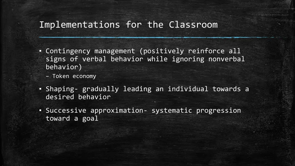 implementations for the classroom