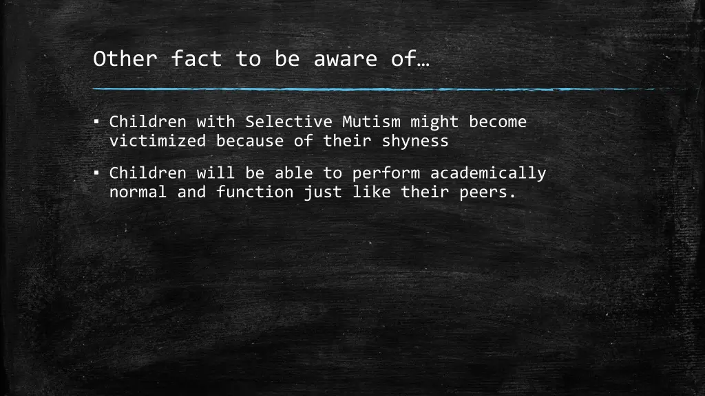 other fact to be aware of