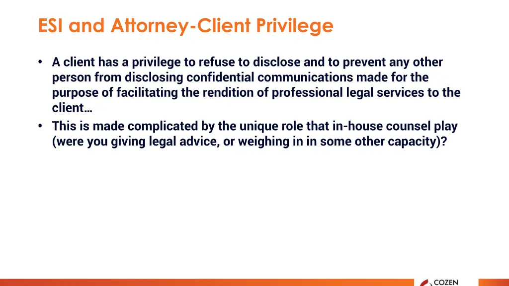 esi and attorney client privilege