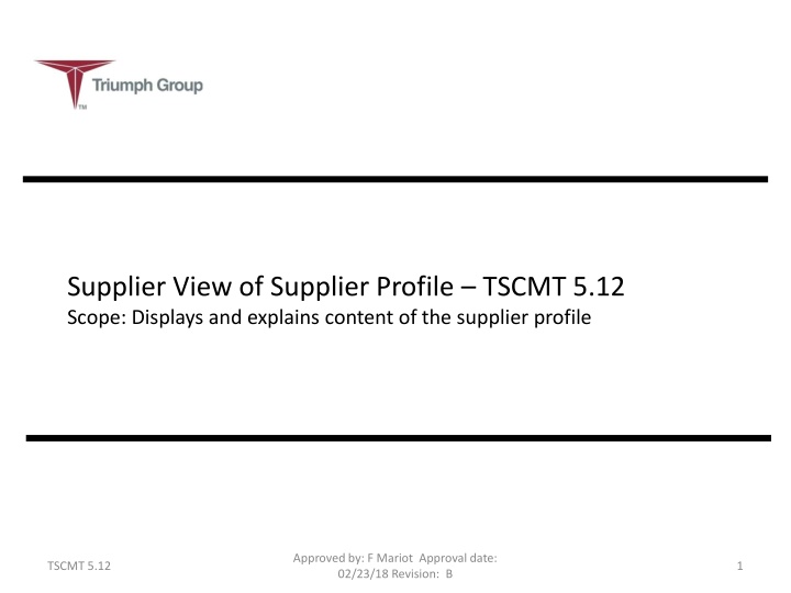 supplier view of supplier profile tscmt