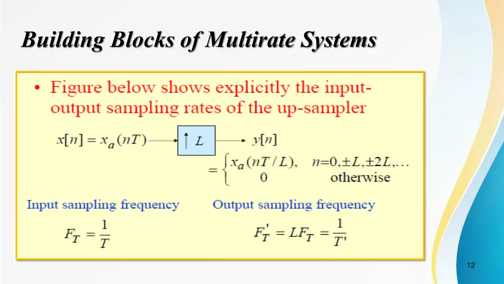 building blocks of multirate systems 1