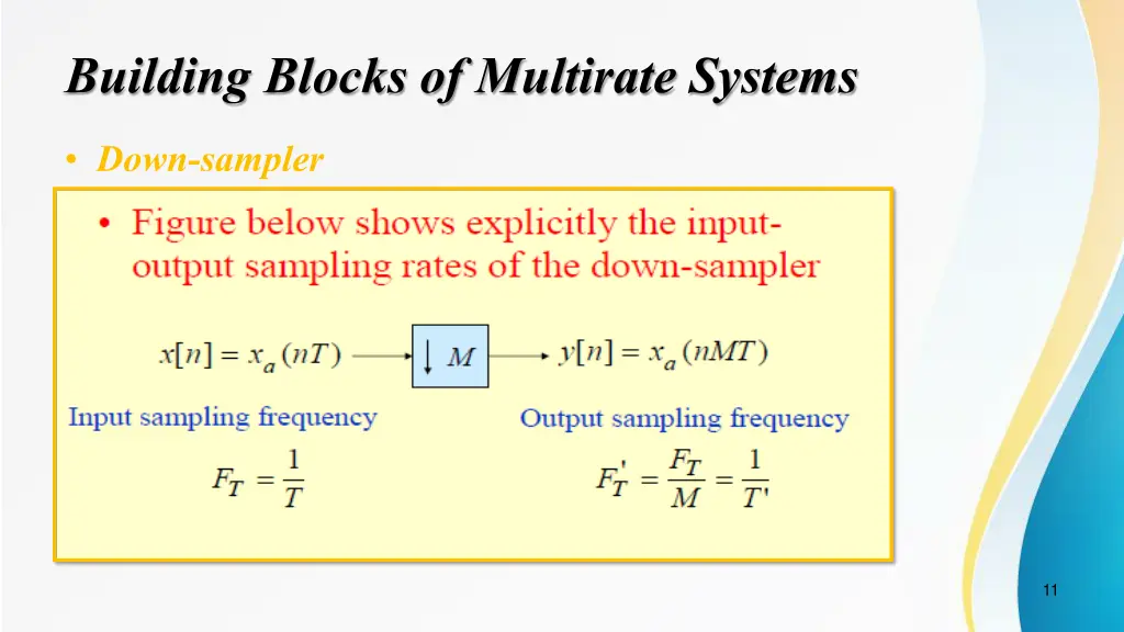 building blocks of multirate systems