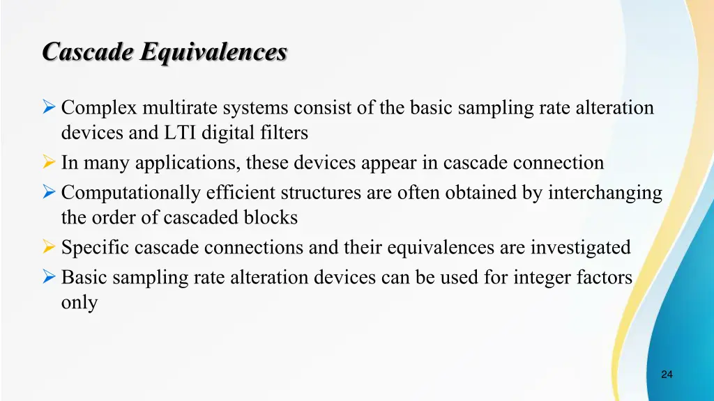 cascade equivalences
