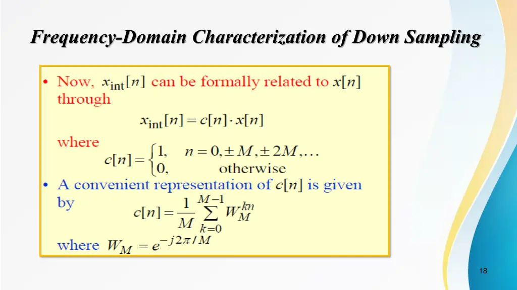 frequency domain characterization of down sampling 2