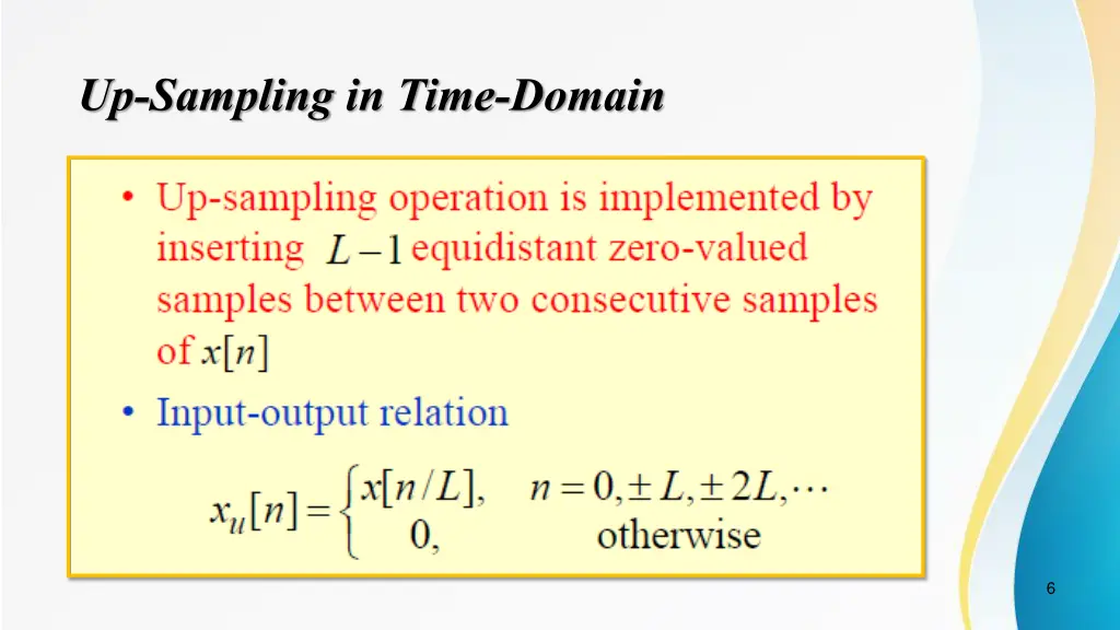 up sampling in time domain 1
