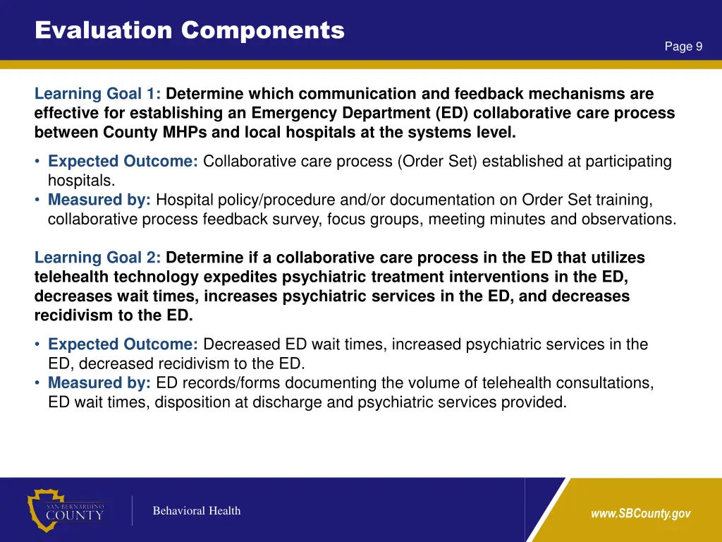 evaluation components