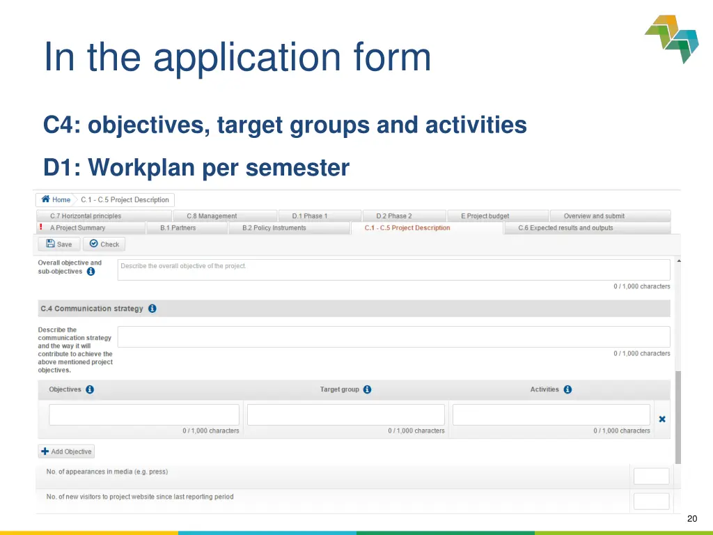 in the application form 3