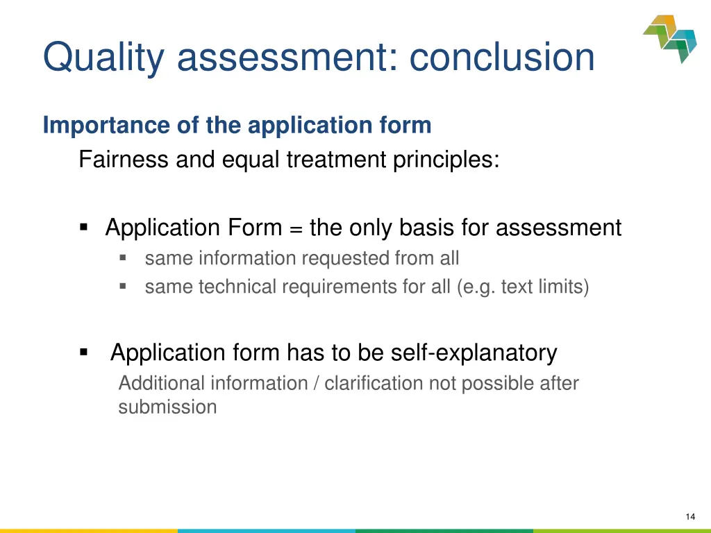 quality assessment conclusion
