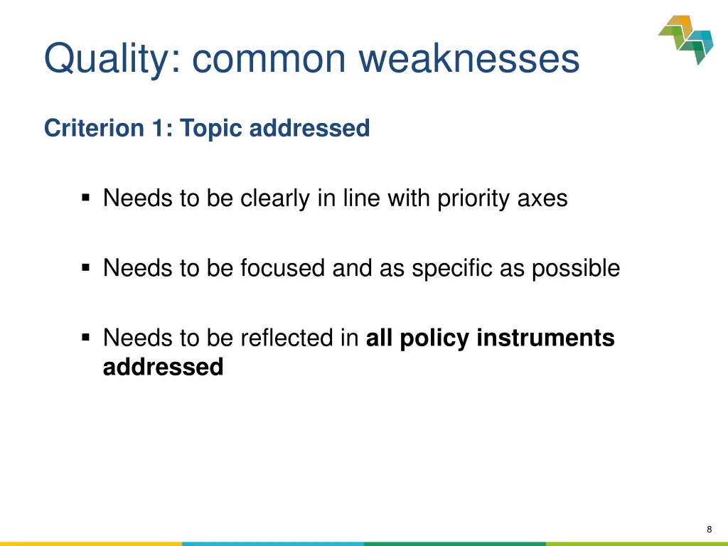 quality common weaknesses