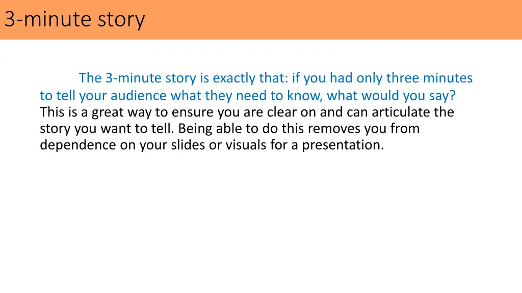 3 minute story
