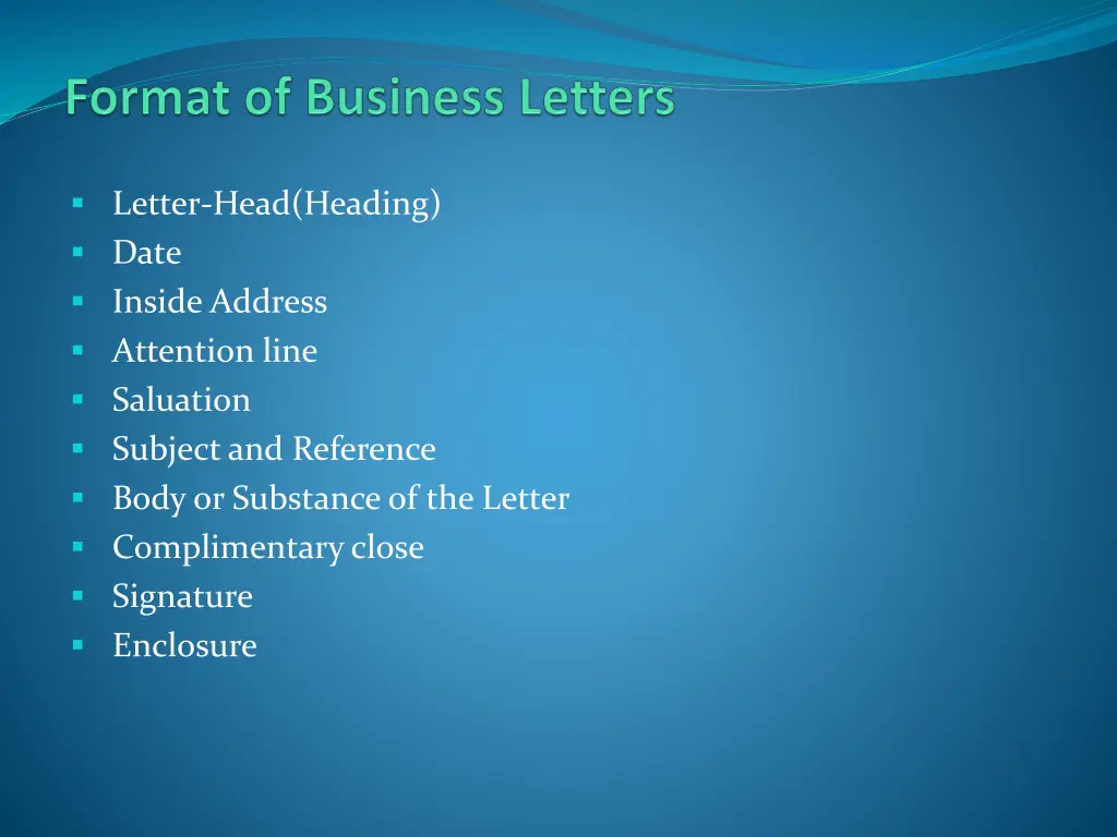 letter head heading date inside address attention