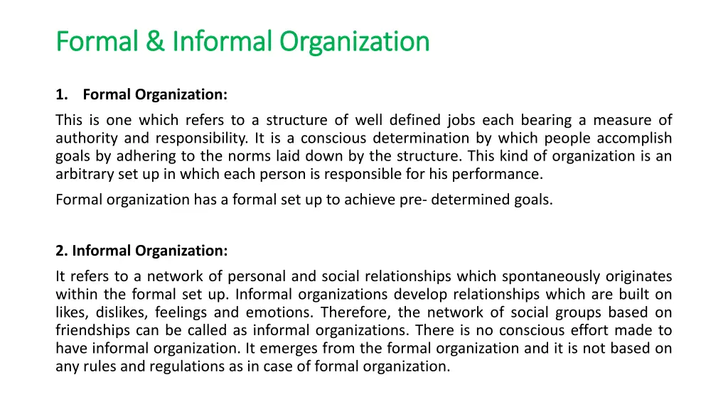 formal informal organization formal informal
