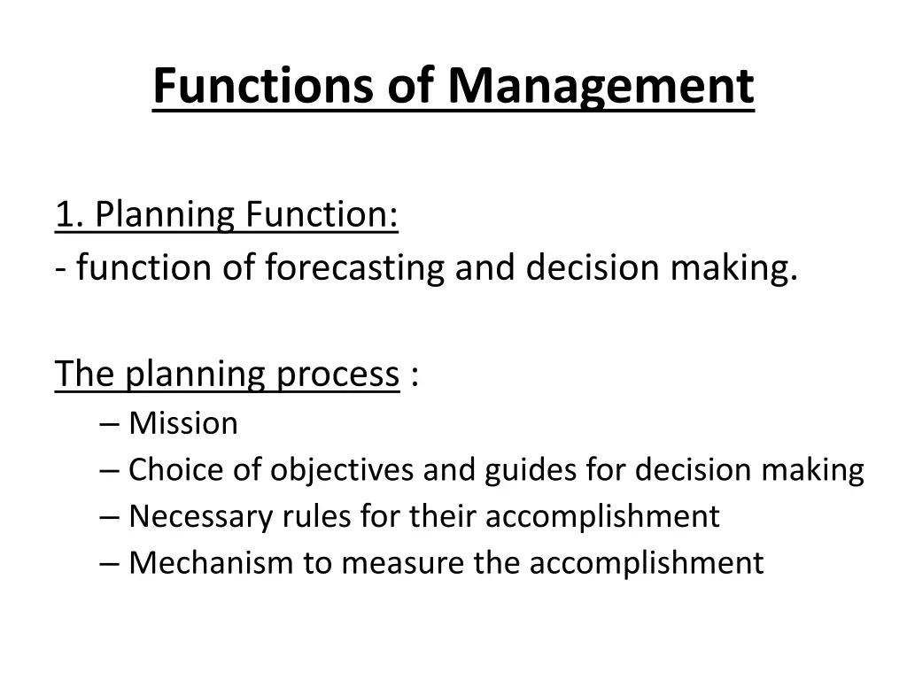 functions of management