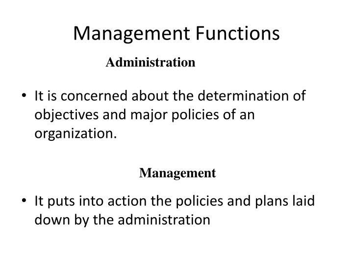 management functions