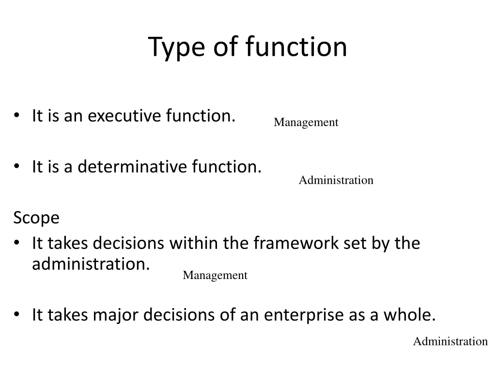 type of function
