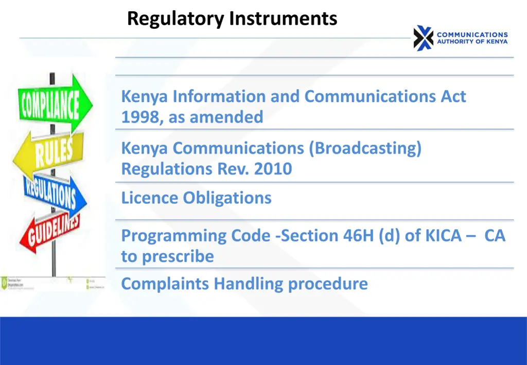 regulatory instruments