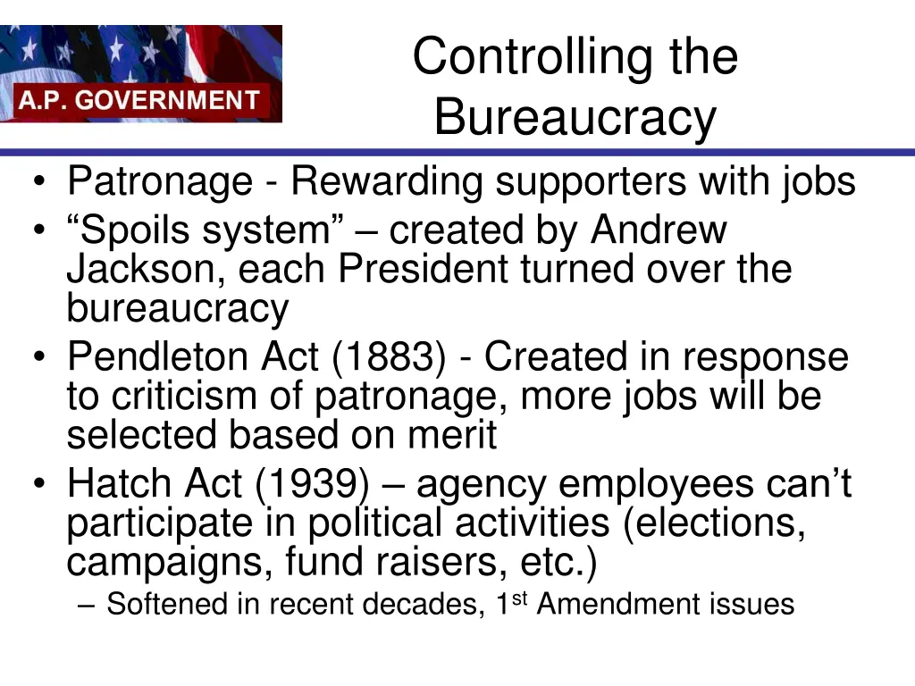 controlling the bureaucracy