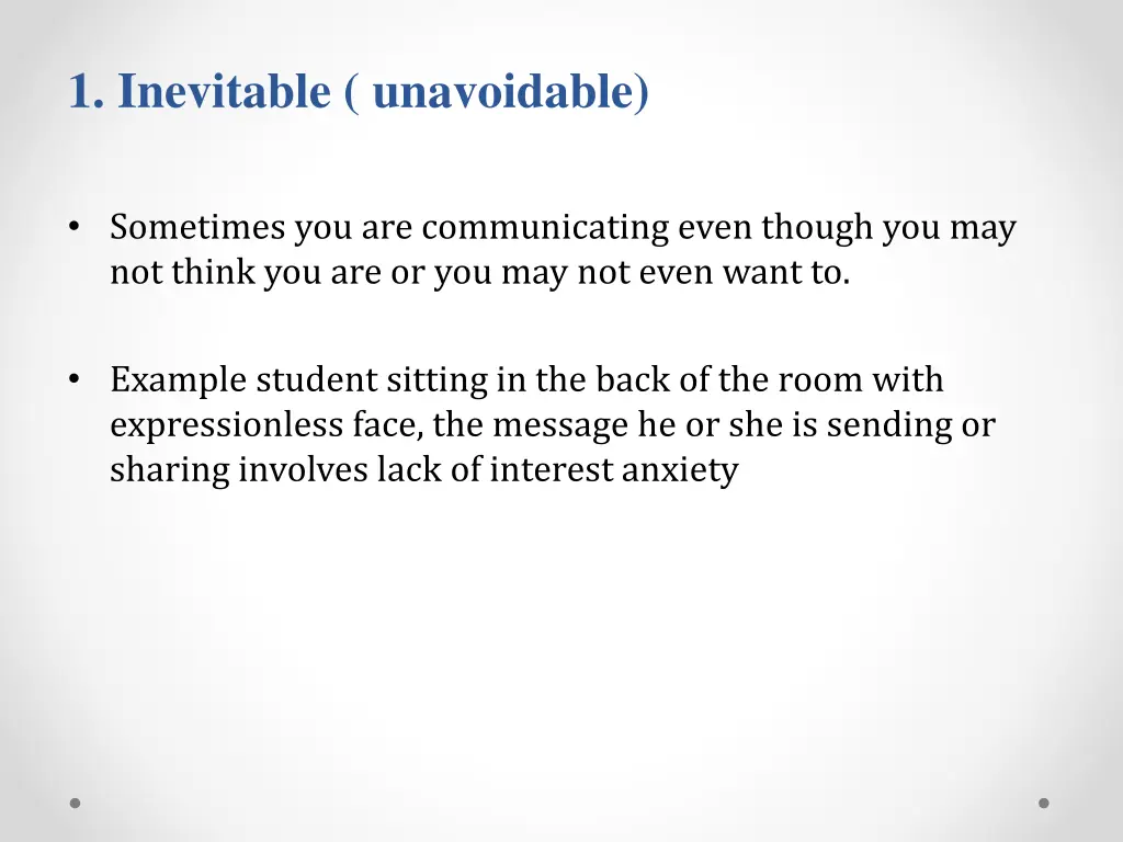 1 inevitable unavoidable