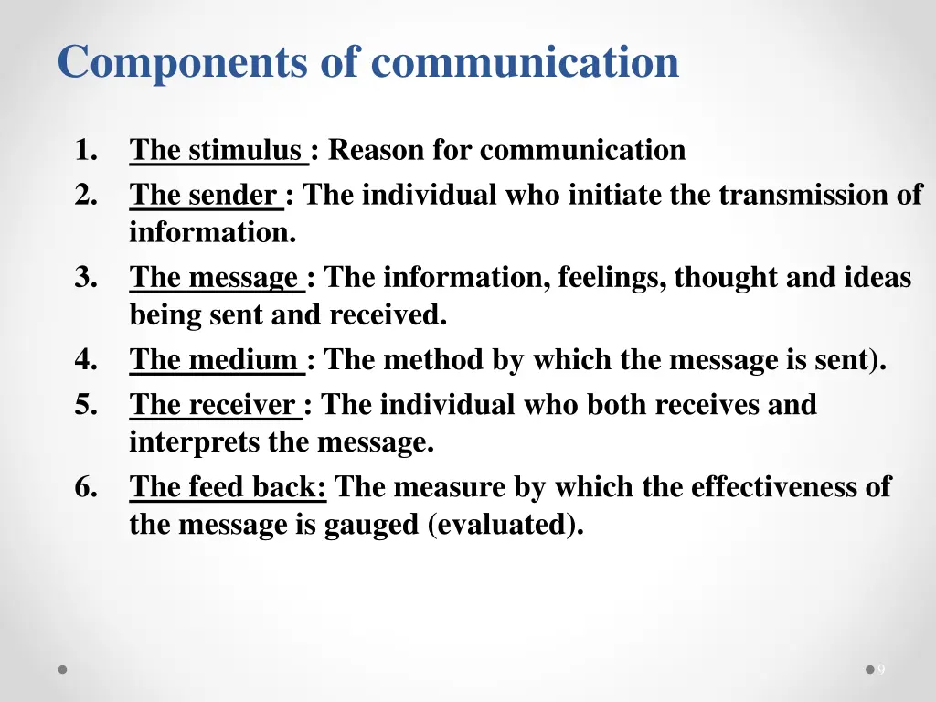 components of communication