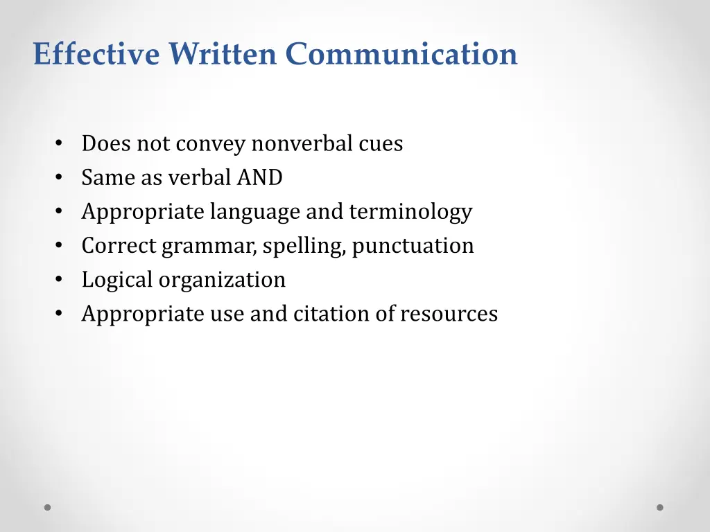 effective written communication