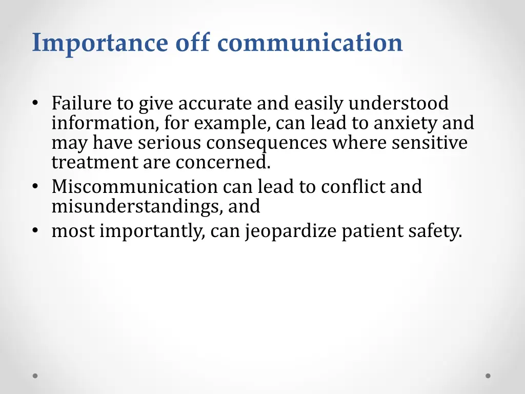 importance off communication 1