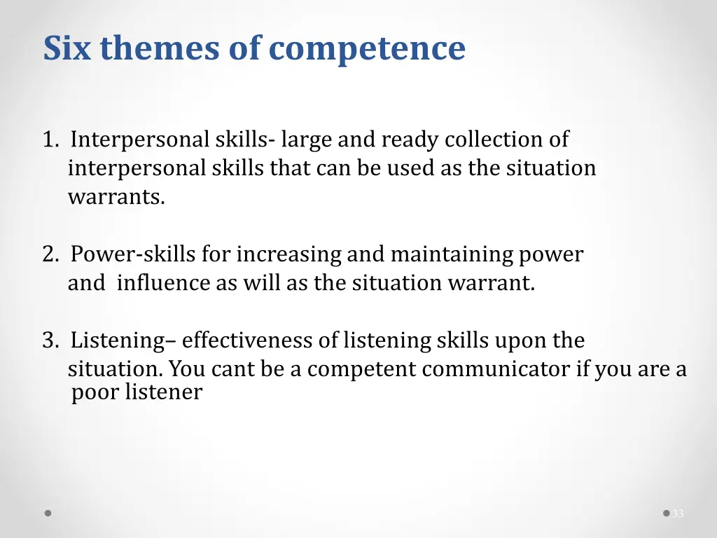 six themes of competence