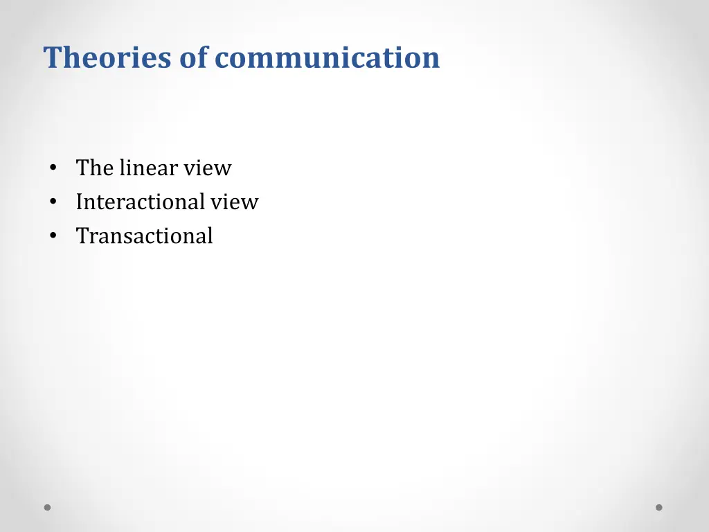 theories of communication