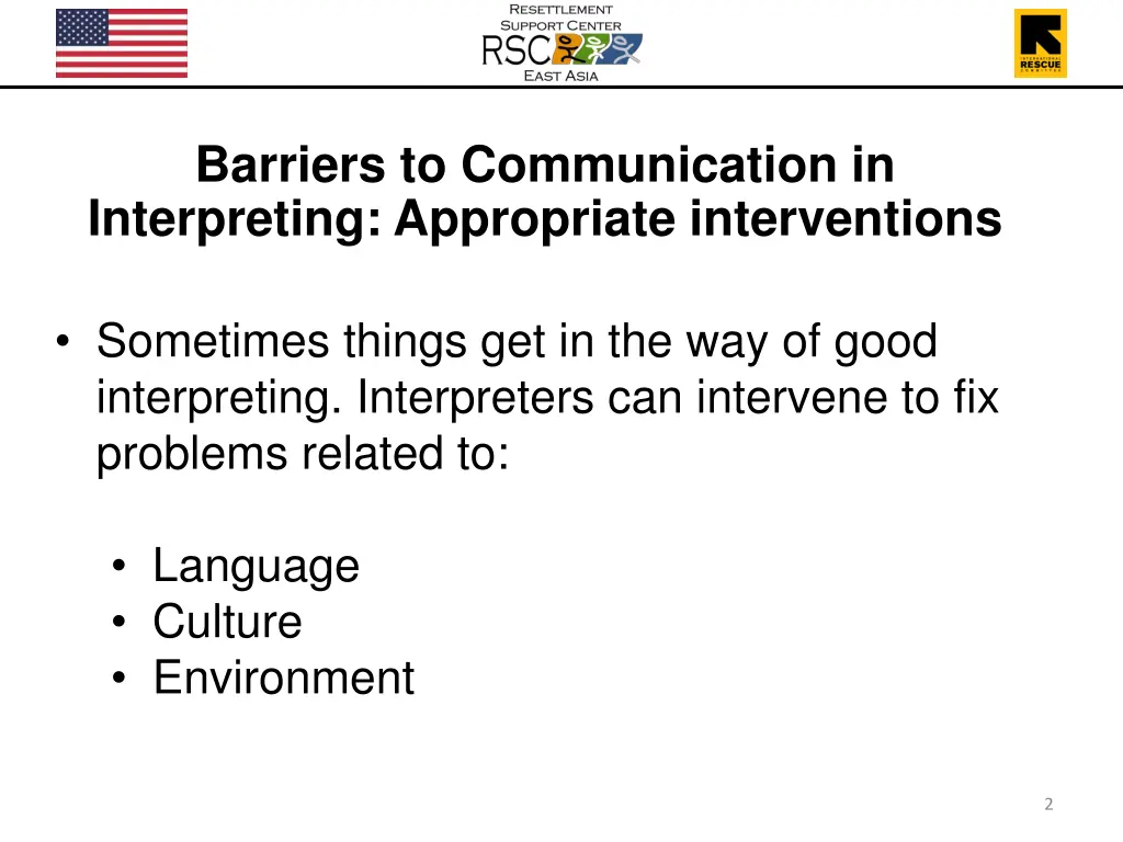 barriers to communication in interpreting