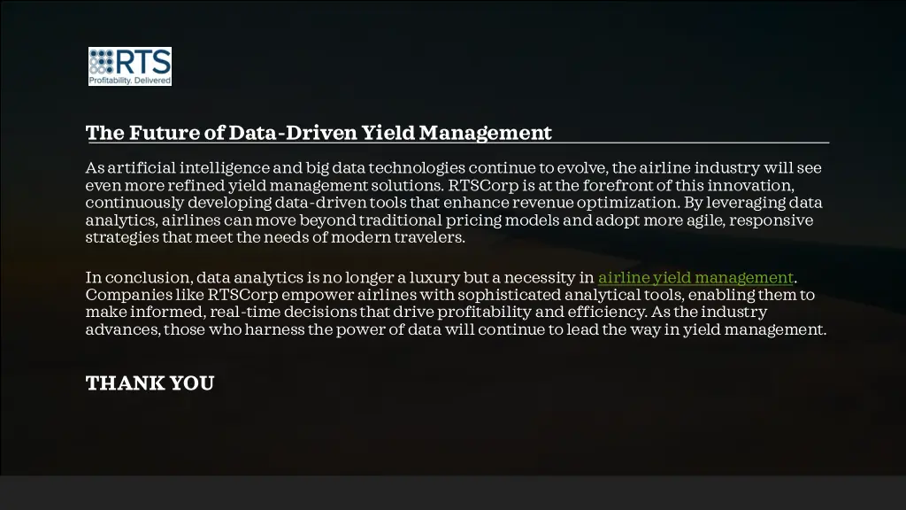 the future of data driven yield management