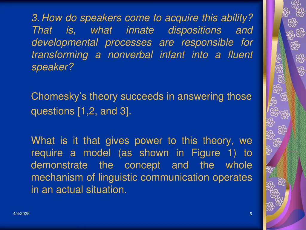 3 how do speakers come to acquire this ability